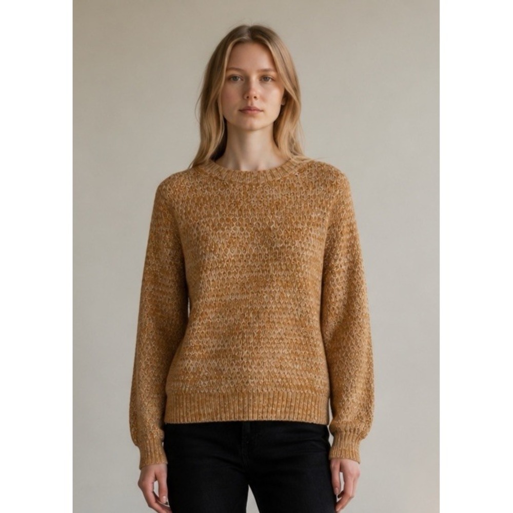 Abercrombie & Fitch Women's M Crew Drop Shoulder‎ Soft Sweater Gold EUC